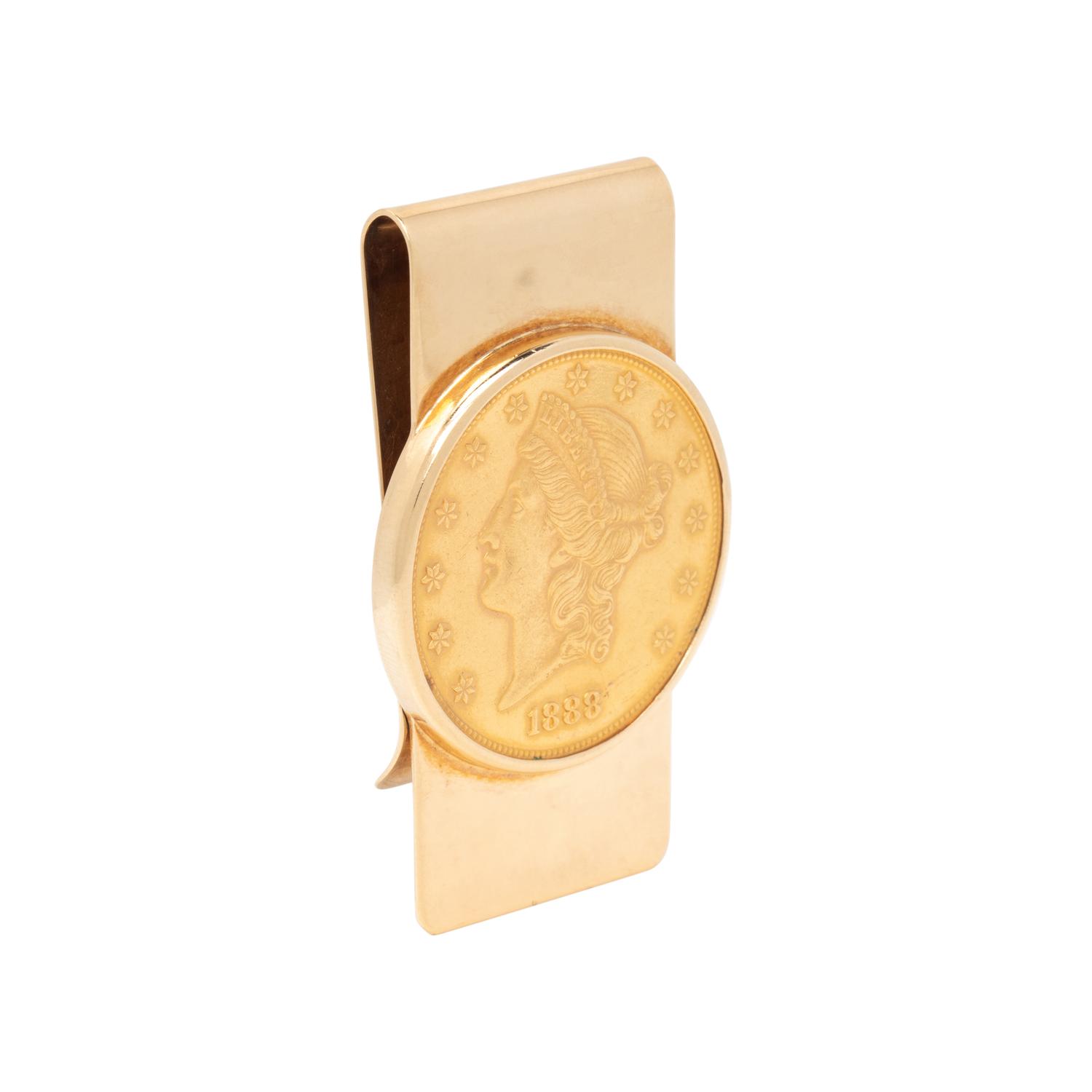 TIFFANY & CO, YELLOW GOLD COIN MONEY CLIP