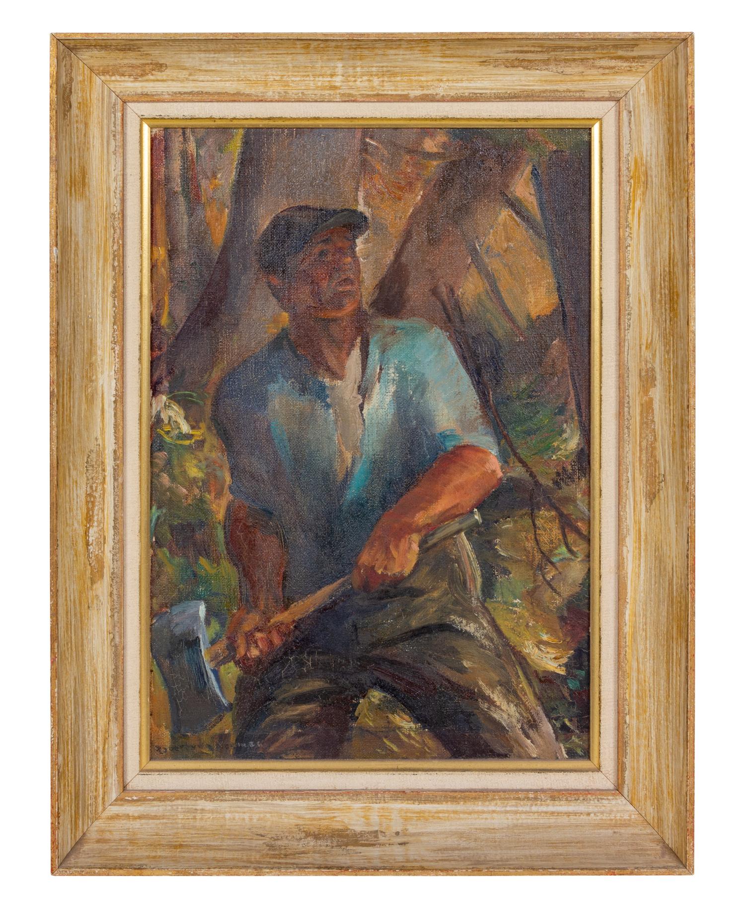 Robert Von Neumann (American, 1888-1976) Working Man oil on…