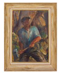 Robert Von Neumann (American, 1888-1976) Working Man oil on…