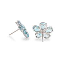 BLUE TOPAZ FLOWER EARRINGS