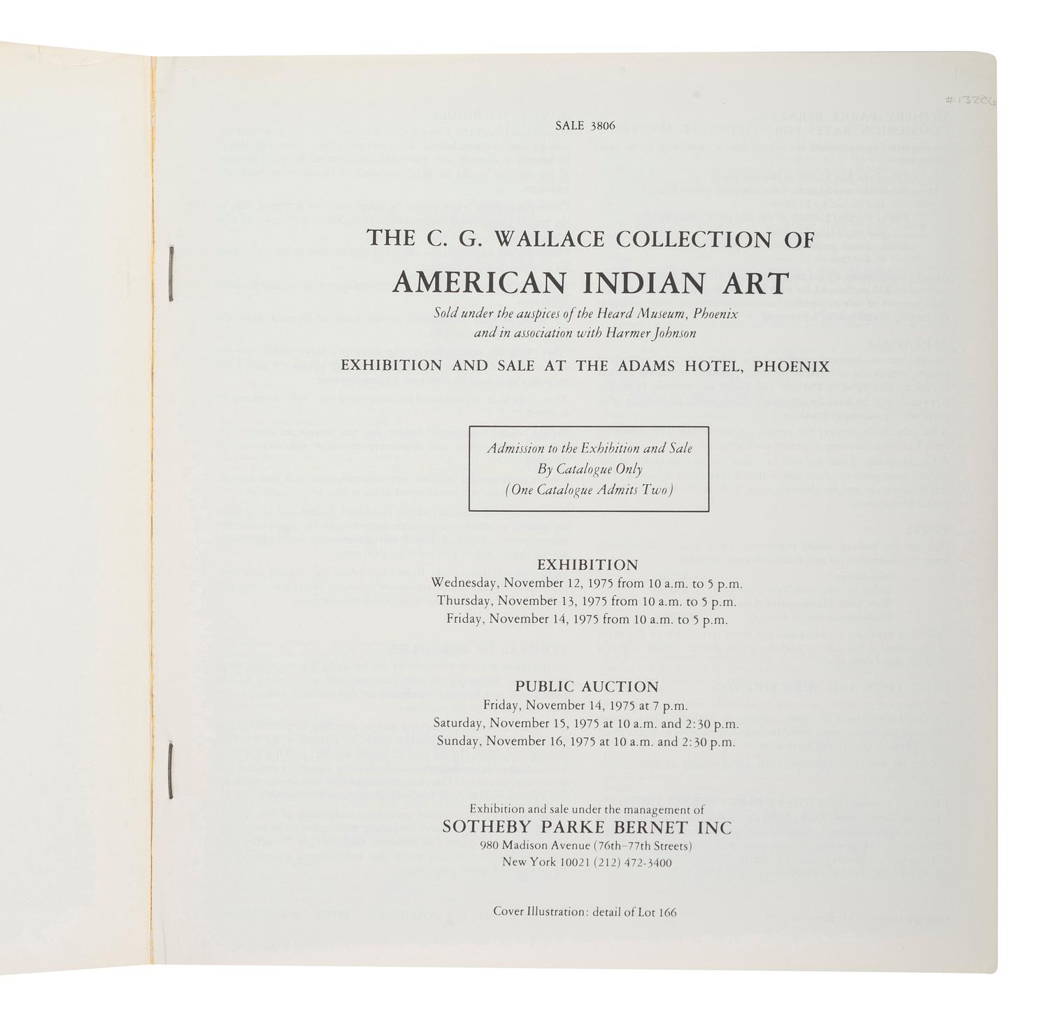 [PERIODICAL] The C.G. Wallace Collection of American Indian Art at Sotheby Parke Bernet