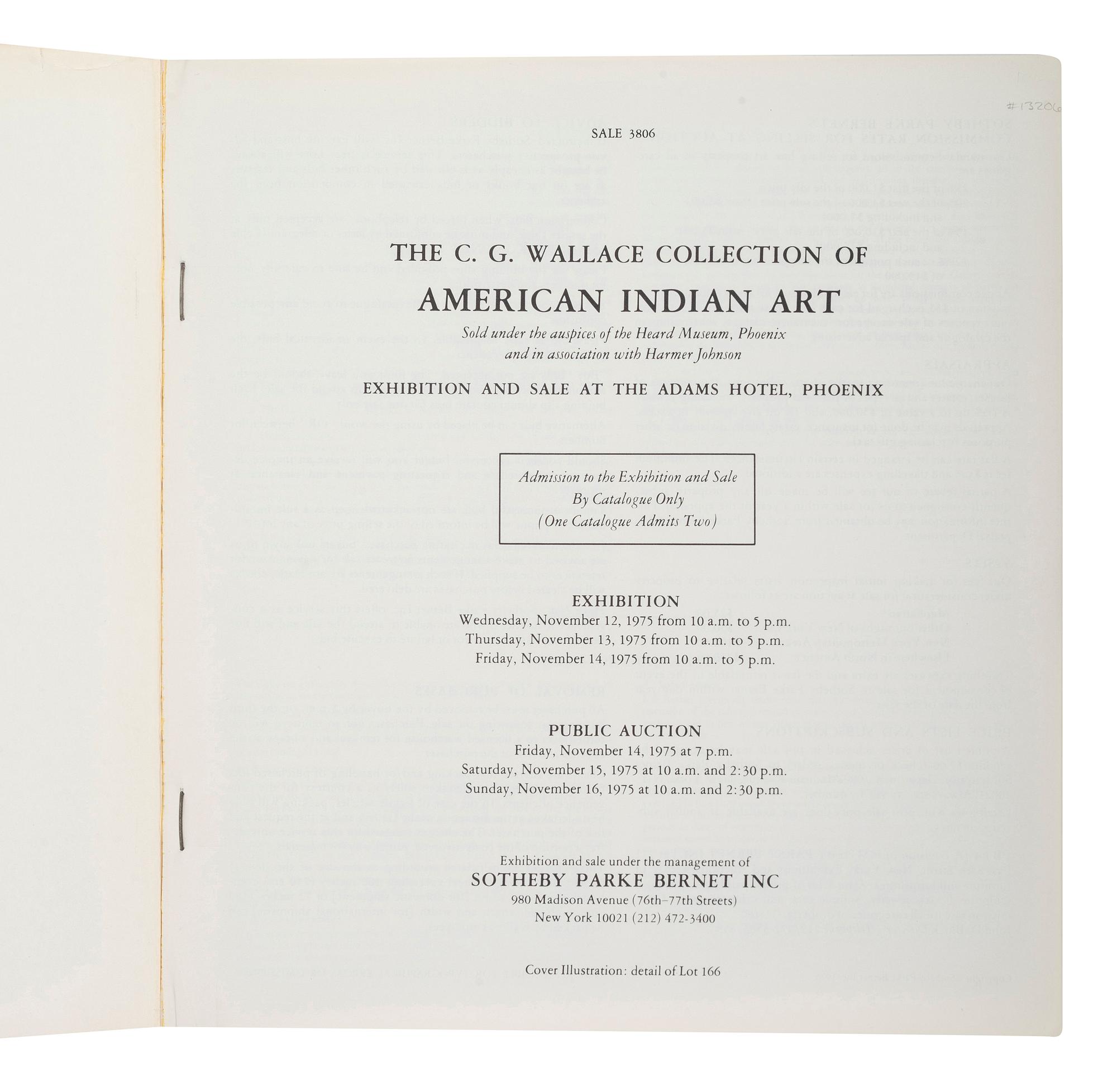 [PERIODICAL] The C.G. Wallace Collection of American Indian Art at Sotheby Parke Bernet