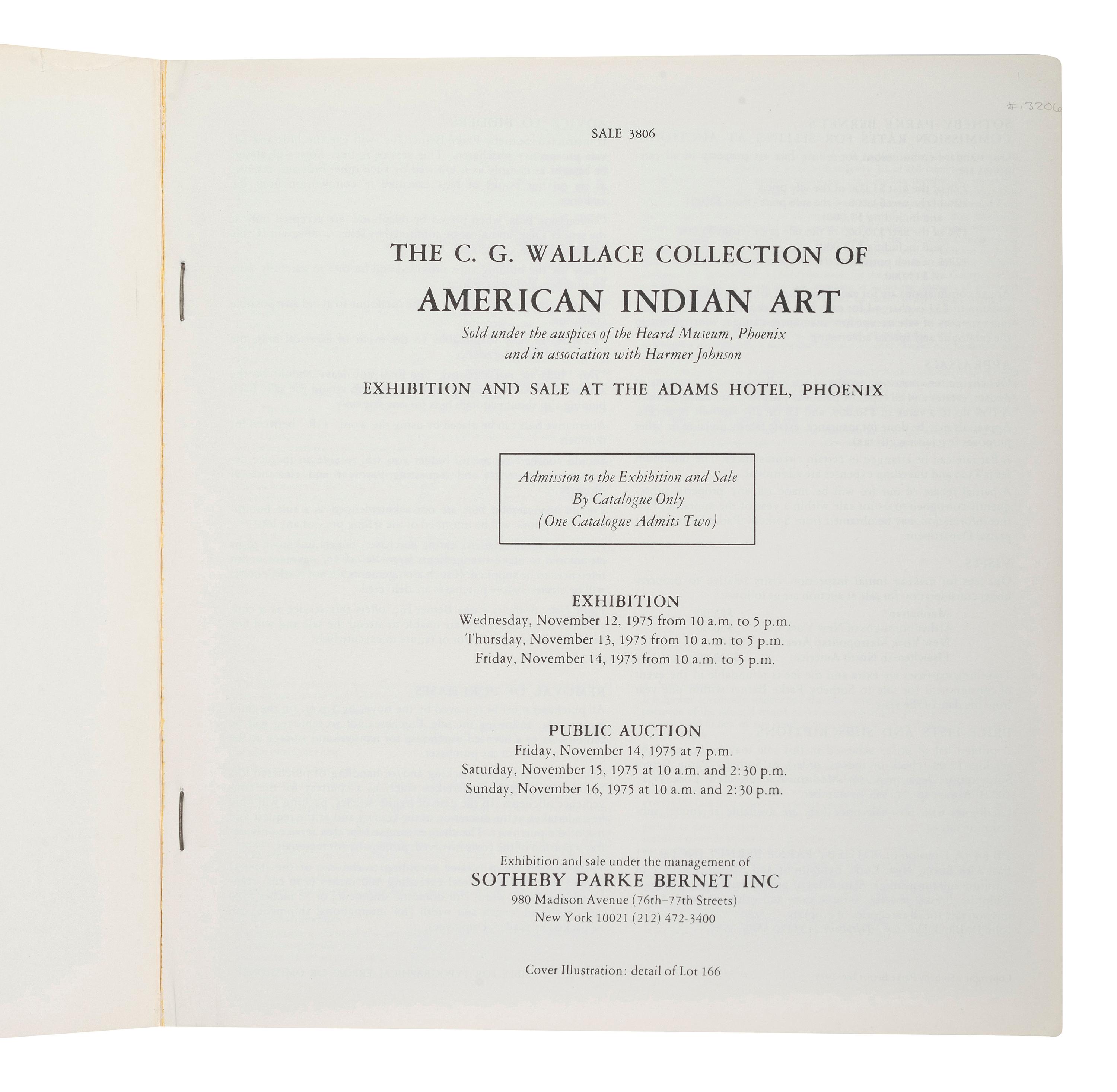 [PERIODICAL] The C.G. Wallace Collection of American Indian Art at Sotheby Parke Bernet