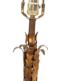 A Pair of Gilt Metal Palm Tree Table Lamps