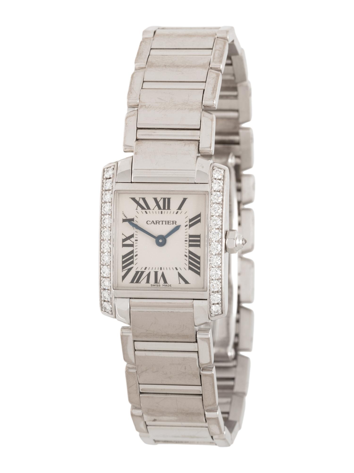 CARTIER, REF. 2403 18K WHITE GOLD 'TANK FRANCAISE' WATCH