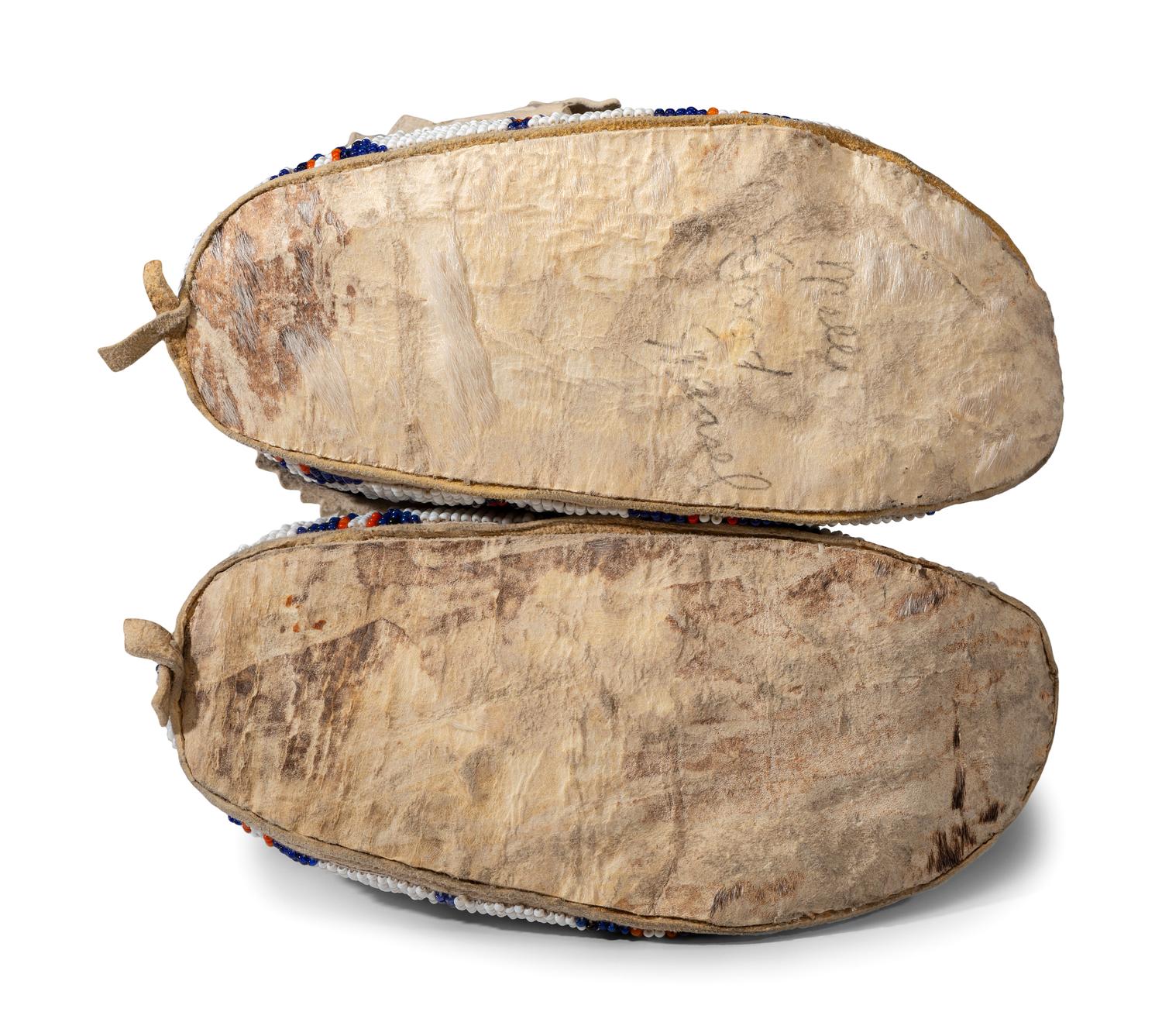 Northern Plains Child's Beaded Hide Moccasins