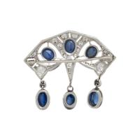 SAPPHIRE AND DIAMOND BROOCH