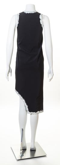 A Comme des Garcons Painted Edge Cutaway Black Dress, Size small.