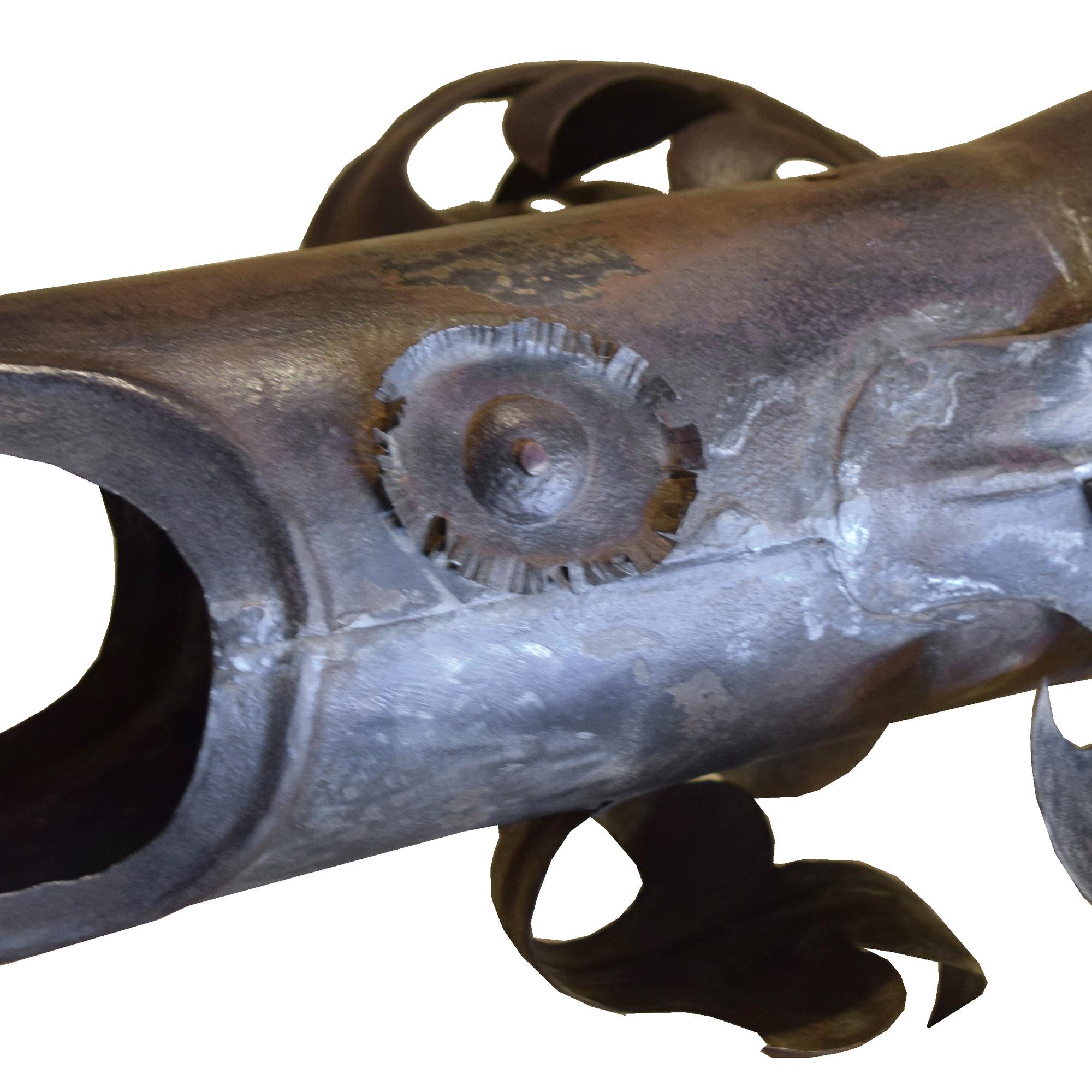 A Hammered Iron Dragon Form Downspout 35" W x 18" D x 21" H — Italy, 19th Century