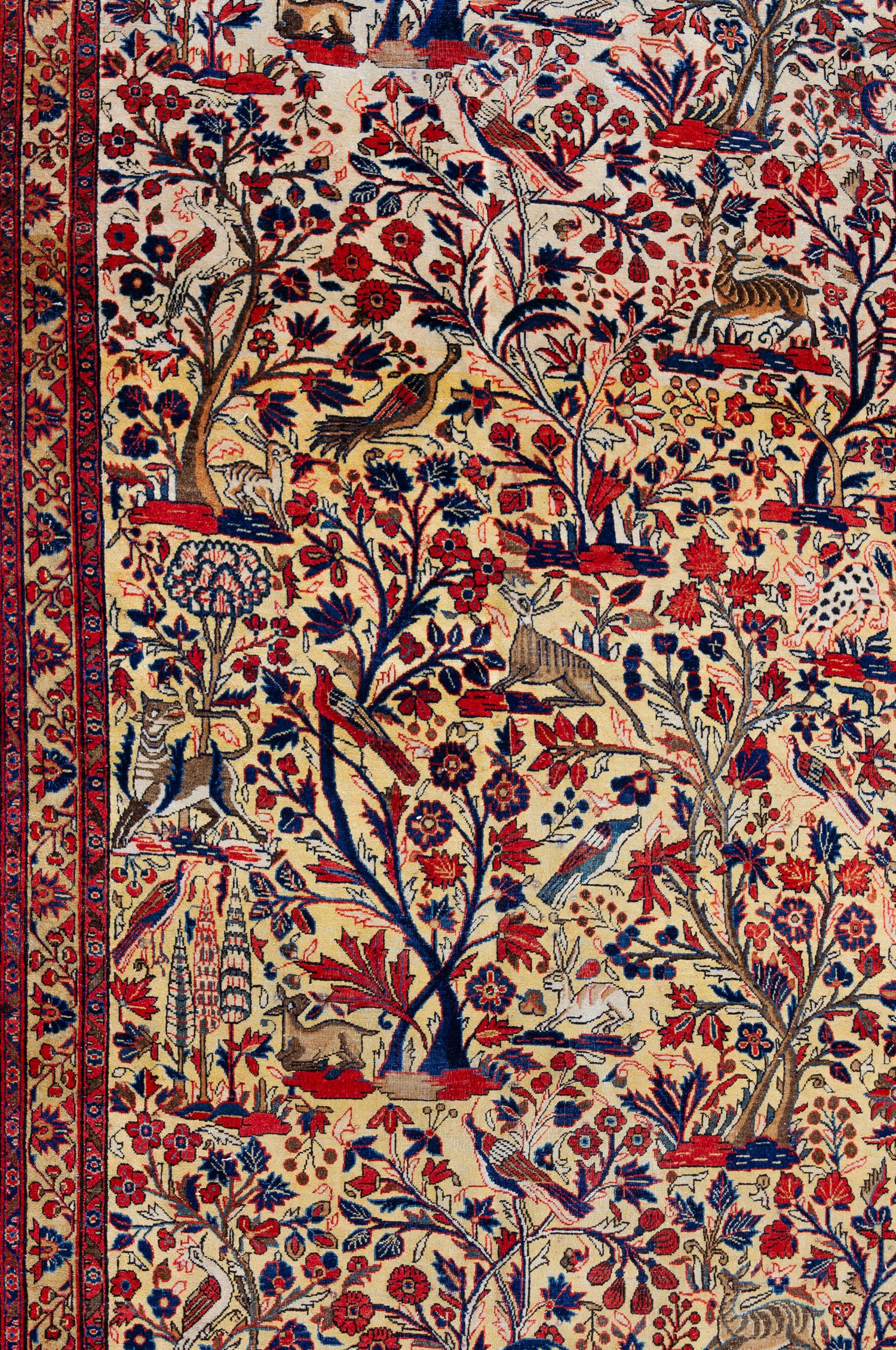 A Kashan Wool Rug 12 feet 9 inches x 10 feet 4 inches. — 20TH CENTURY