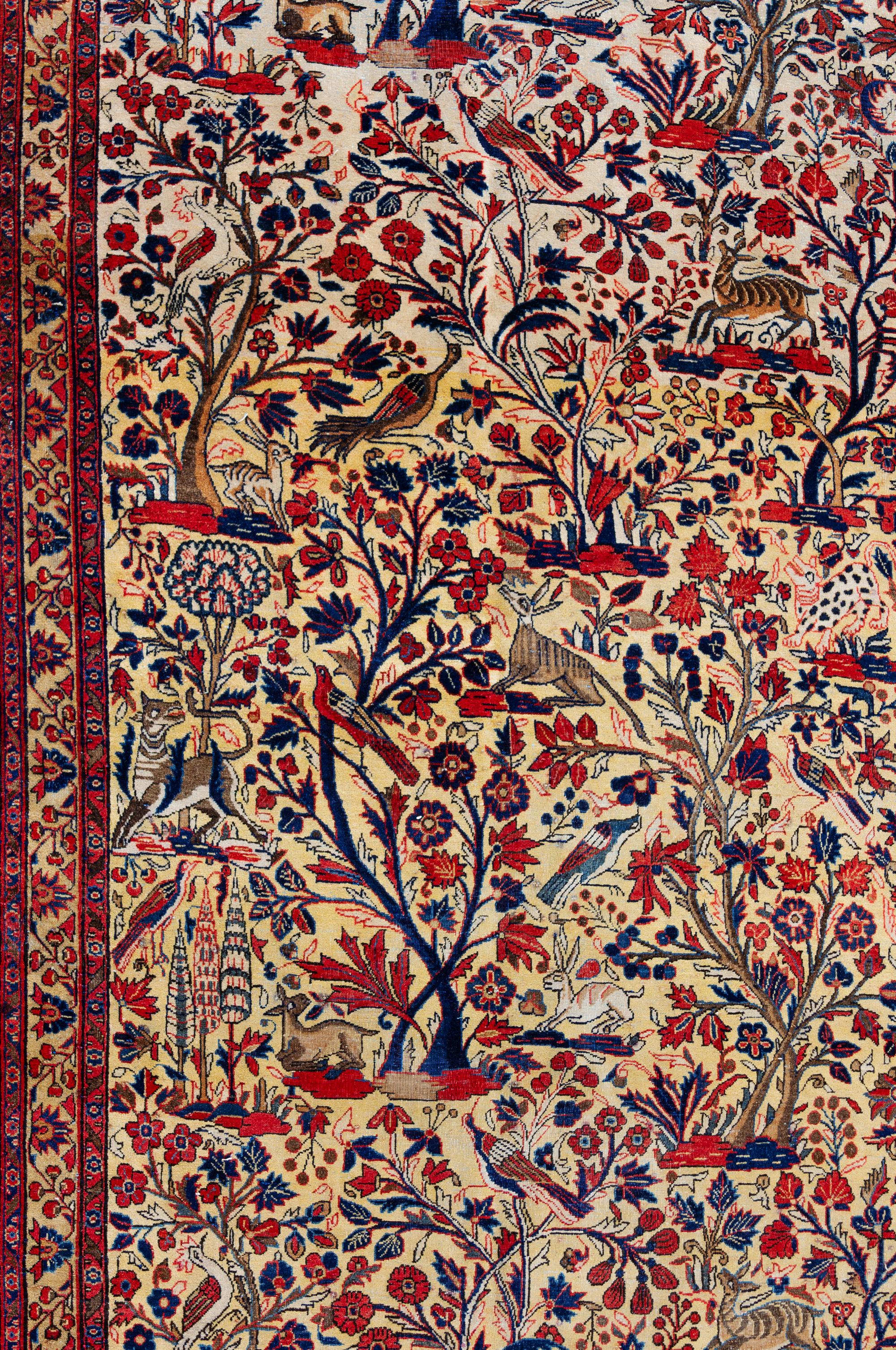 A Kashan Wool Rug 12 feet 9 inches x 10 feet 4 inches. — 20TH CENTURY