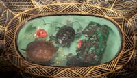 A Japanese Black and Gold Lacquer 'Turtle' Stem Dish