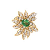BICOLOR GOLD, TSAVORITE GARNET AND DIAMOND PENDANT