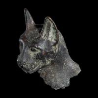 An Egyptian Bronze Head of a Cat