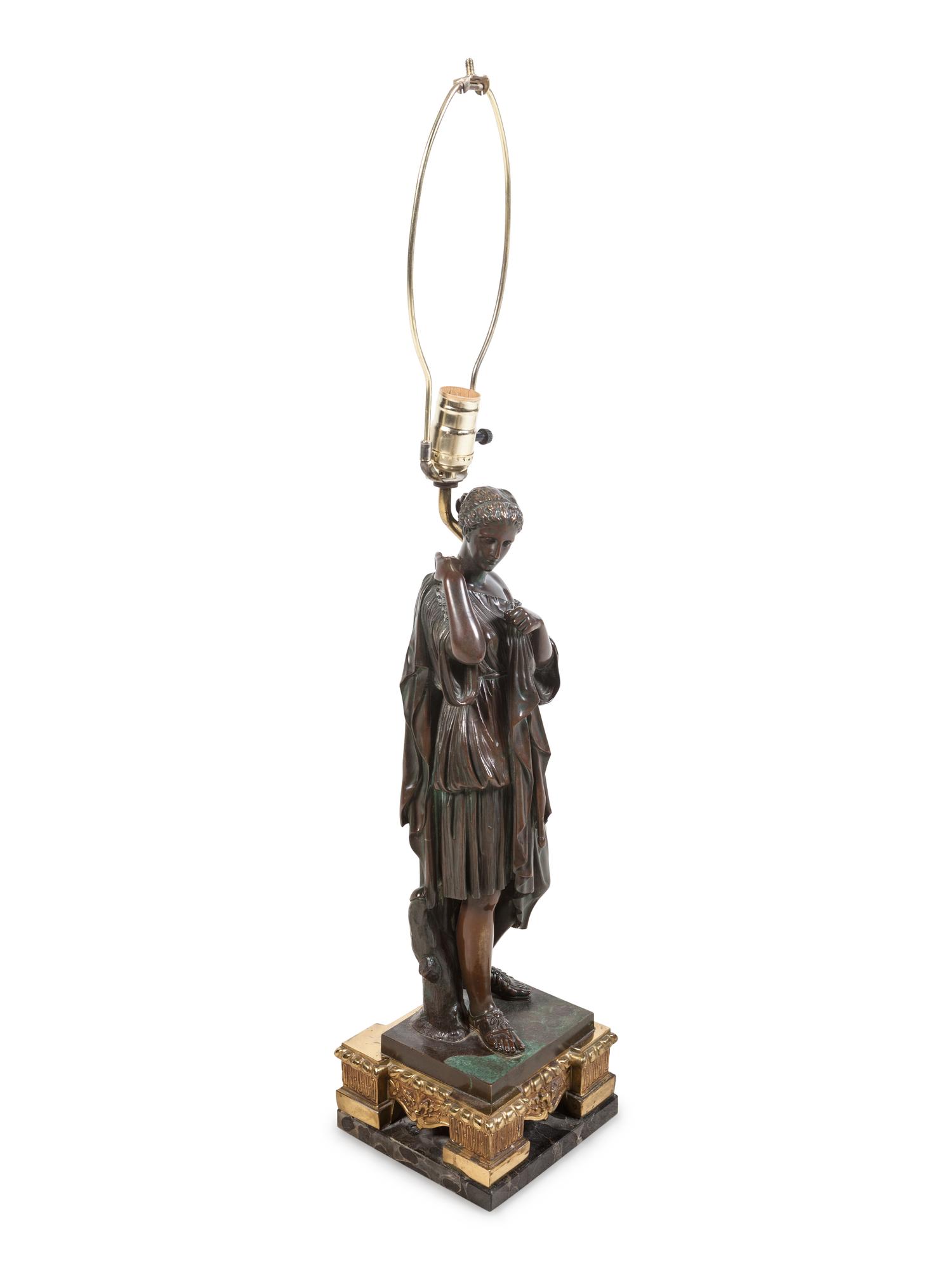 A Grand Tour Bronze Figure Mounted as a Lamp