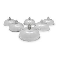 A Set of Six Puiforcat Silver-Plate Cloches