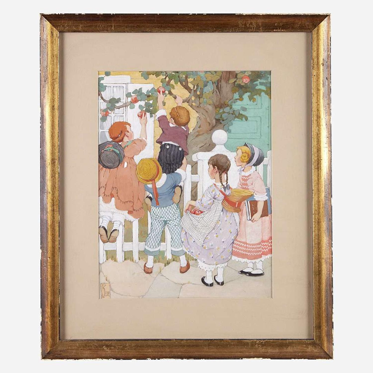 Gertrude Alice Kay (American, 1884-1939) Cover Illustration and Frontispiece from 'Adventures in Our Street'