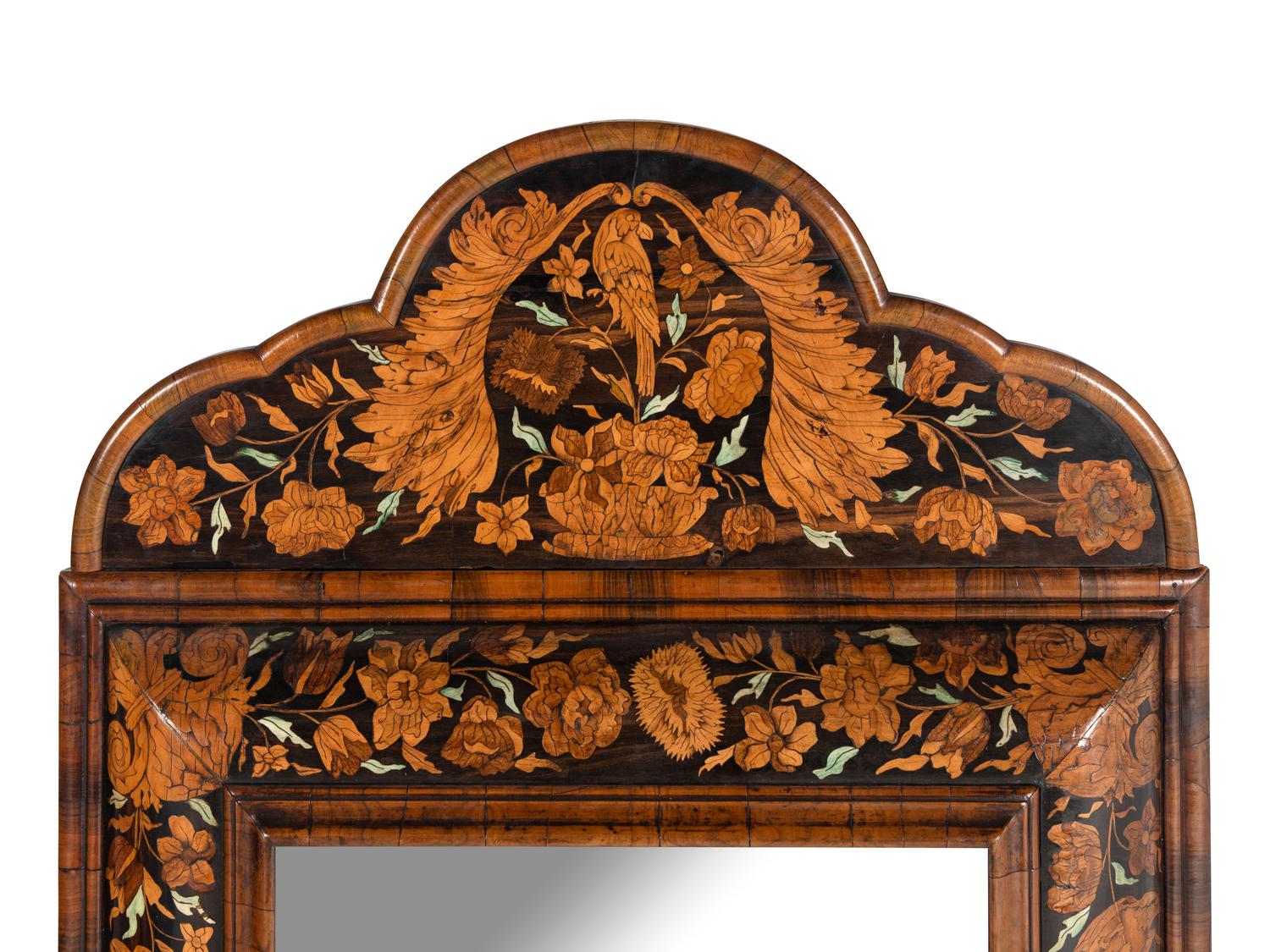 A William and Mary Marquetry Mirror
