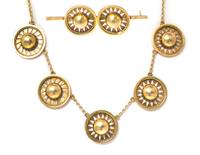 An Antique Yellow Gold Demi Parure, 24.80 dwts.