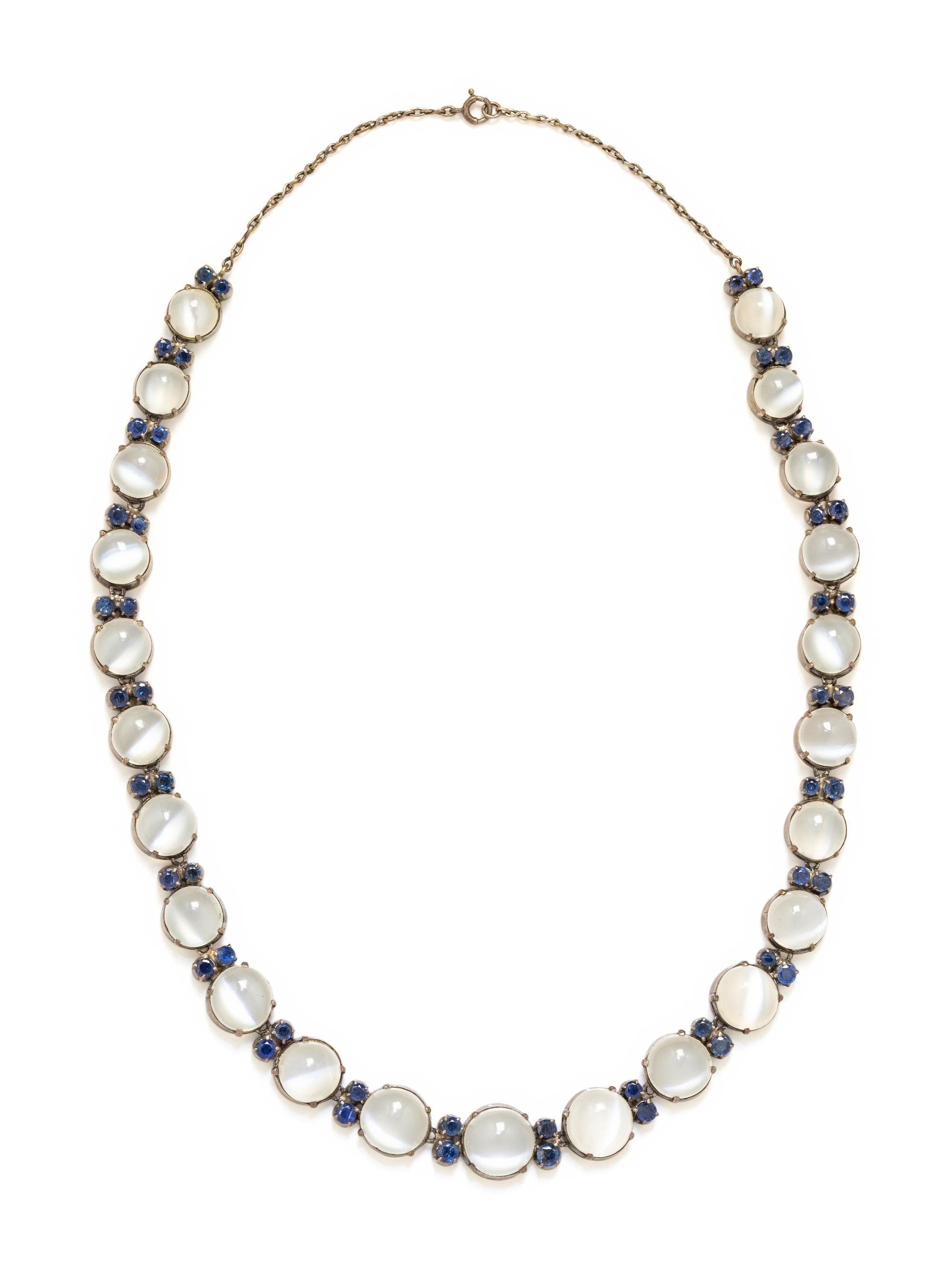 MOONSTONE AND SAPPHIRE NECKLACE