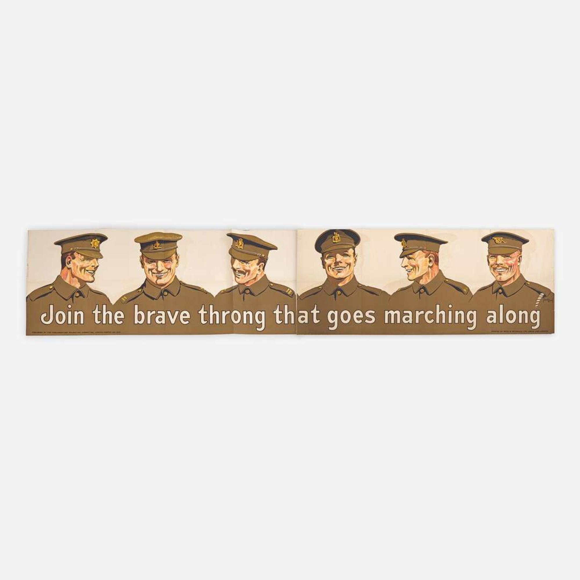 [Posters] [World War I] Wood, Gerald Join the Brave Throng That Goes Marching Along