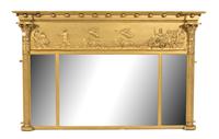 A Federal Giltwood Overmantle Mirror Height 35 x width 58 inches. — 19TH CENTURY