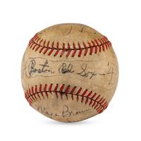 A 1943 Boston Red Sox Partial Team Signed Autograph Baseball (Beckett Authentication Services)