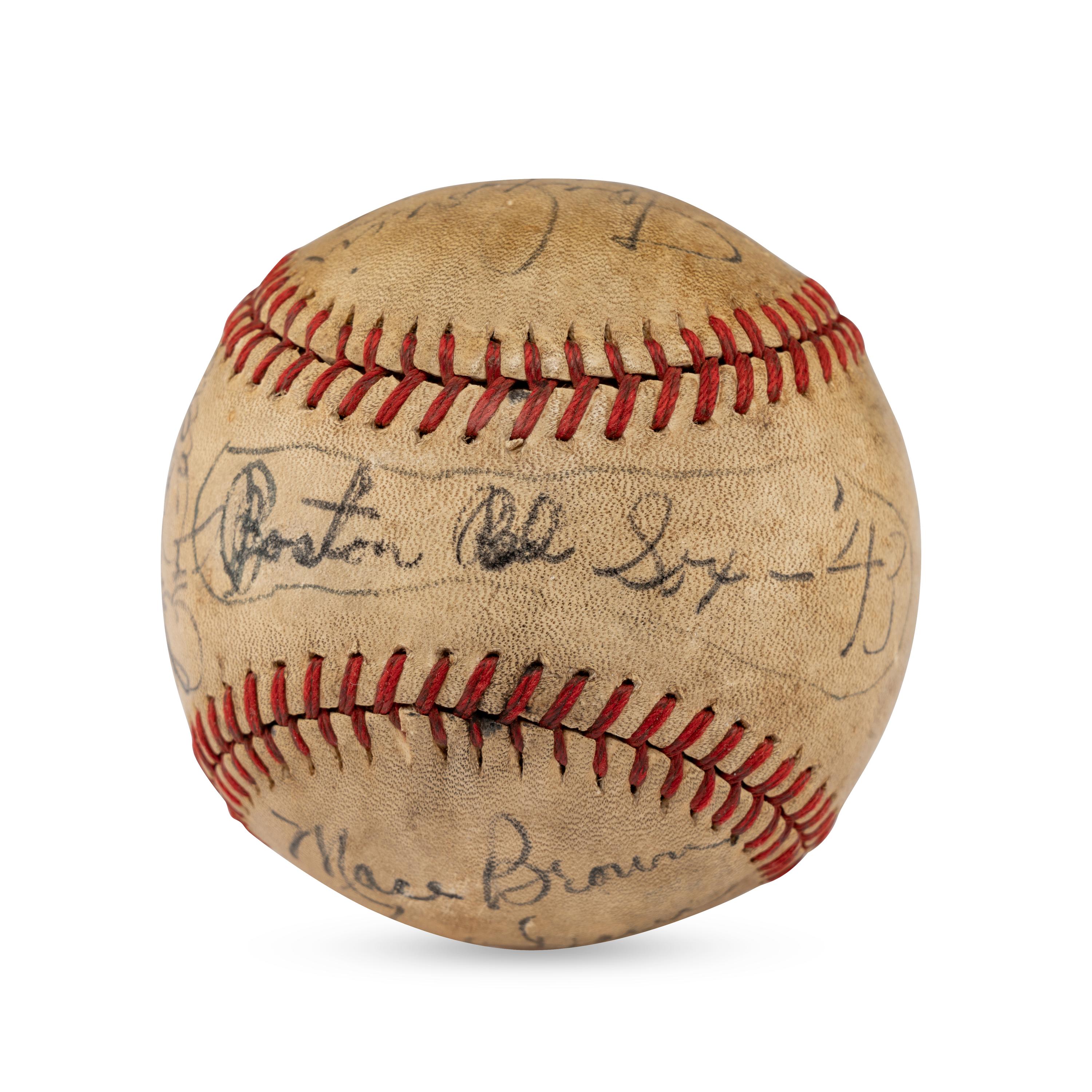 A 1943 Boston Red Sox Partial Team Signed Autograph Baseball (Beckett Authentication Services)
