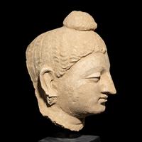 Two Gandharan Stucco Heads, 2nd Century or Later — 二世紀及以後 犍陀羅灰膏泥佛首兩顆