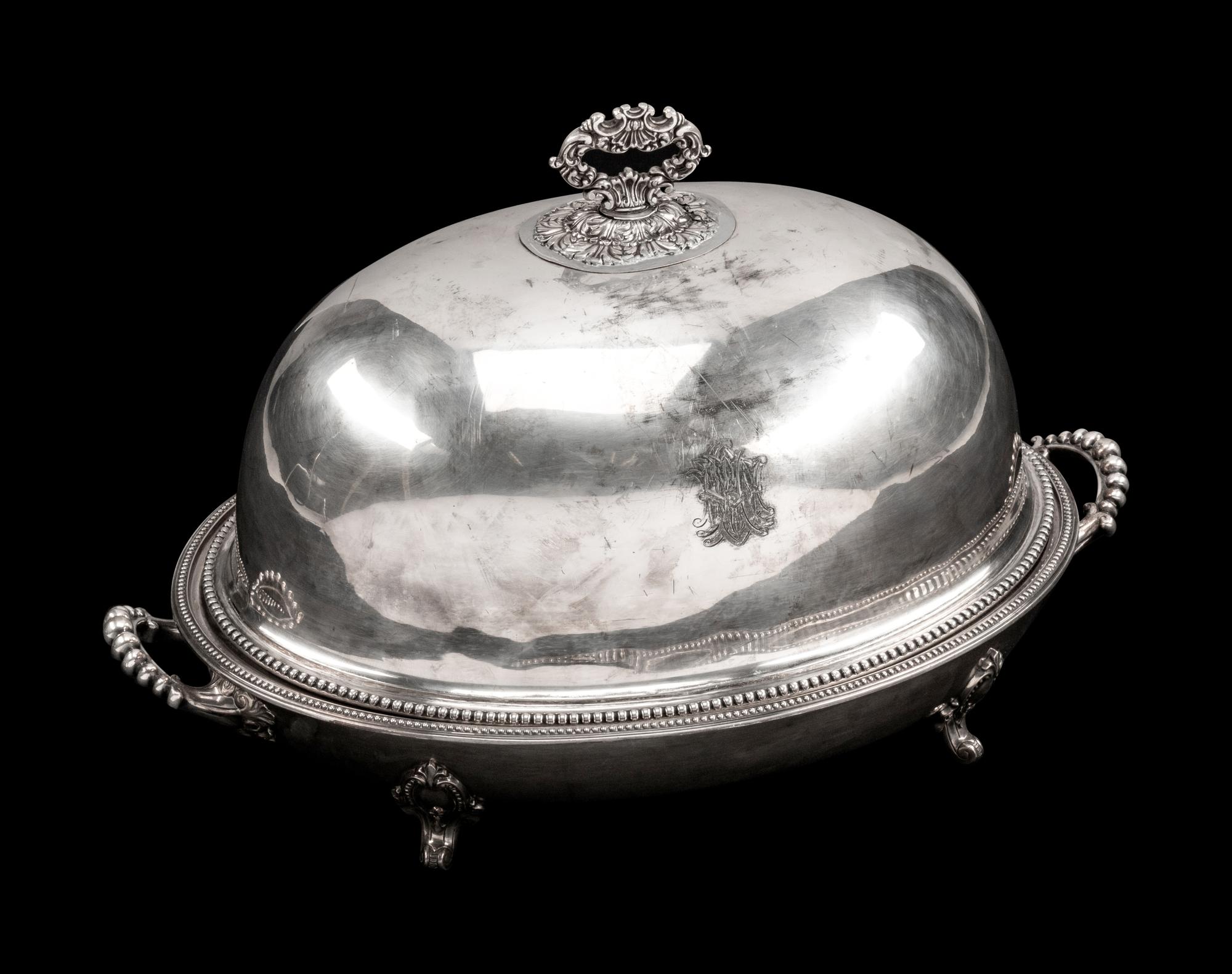An English Silverplate Warming Tray and Cover — Walker and Hall, Sheffield, Early 20th Century
