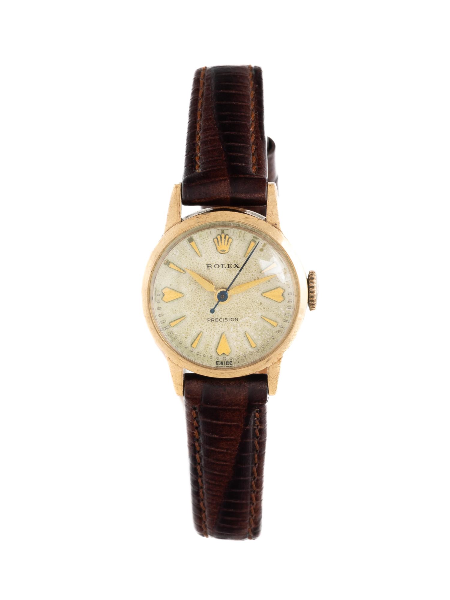 ROLEX, REF. 9169 9K YELLOW GOLD VINTAGE 'PRECISION' WATCH, BOX & CERTIFICATE