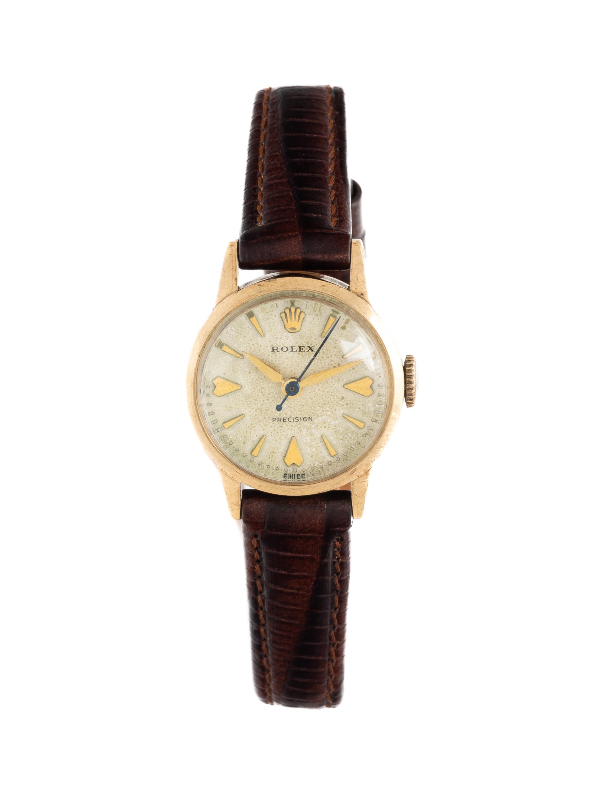 ROLEX, REF. 9169 9K YELLOW GOLD VINTAGE 'PRECISION' WATCH, BOX & CERTIFICATE