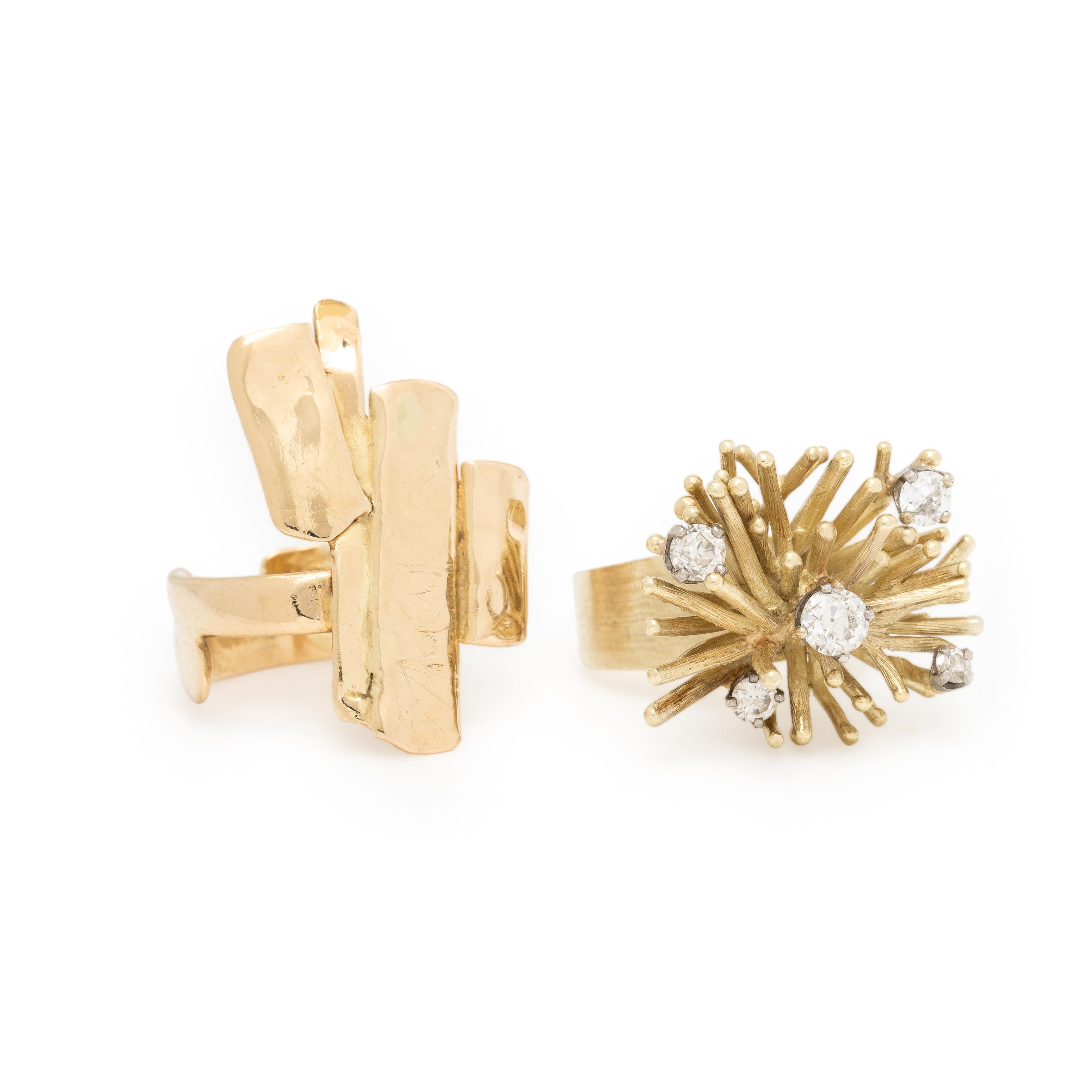 Diamond Ring and Yellow Gold Ring