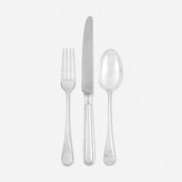 An English Sterling Silver Six-Piece Flatware Service for Twelve most bearing mark of Goldsmiths & Silversmiths Co. Ltd., London, 1910 & 1927