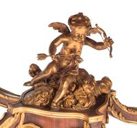 A Louis XV Style Gilt Bronze Mounted Mahogany Marble-Top Salon Table