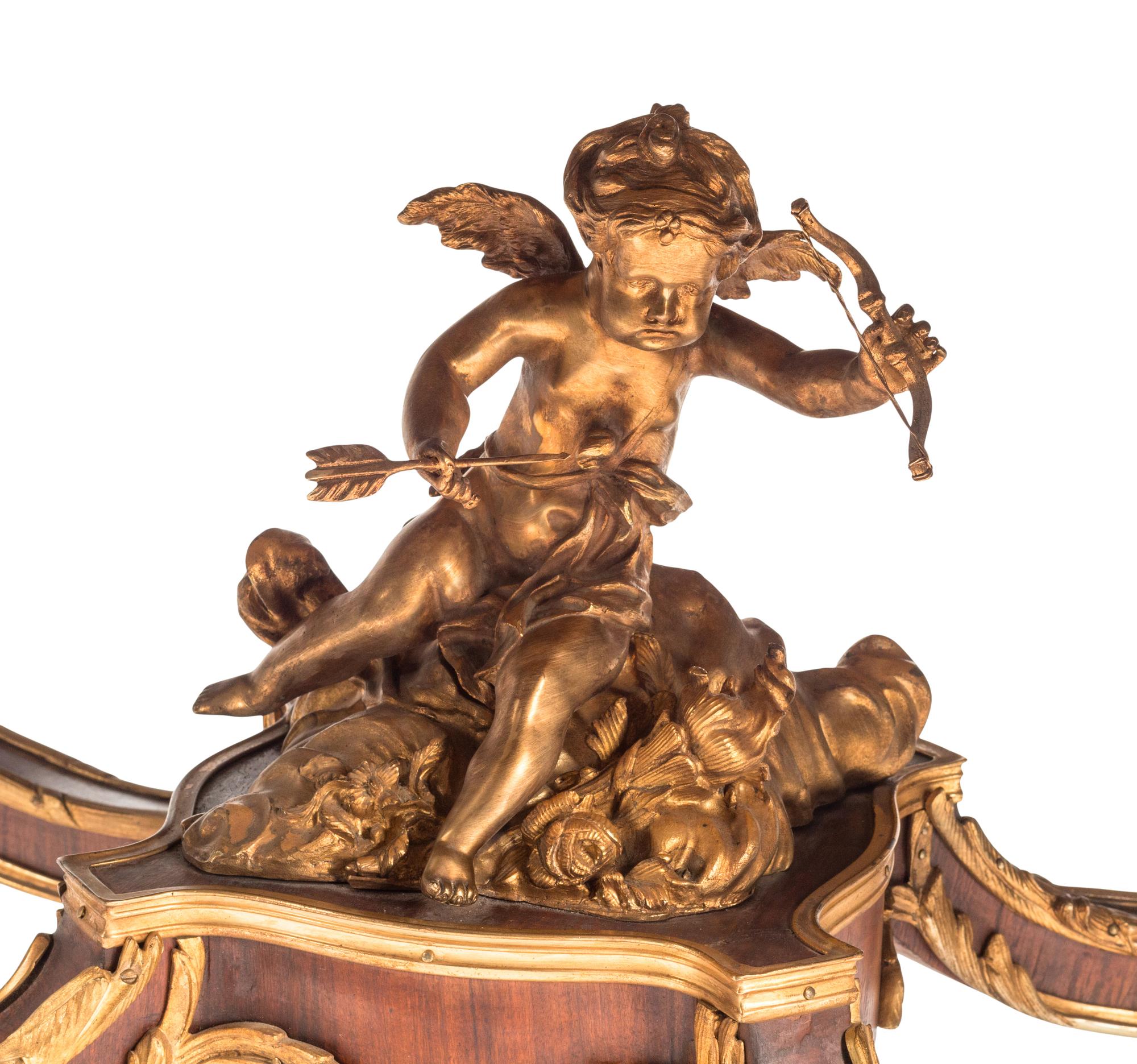 A Louis XV Style Gilt Bronze Mounted Mahogany Marble-Top Salon Table