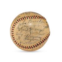 A 1933 Chicago Cubs Team Signed Autograph Baseball (JSA Letter of Authenticity),