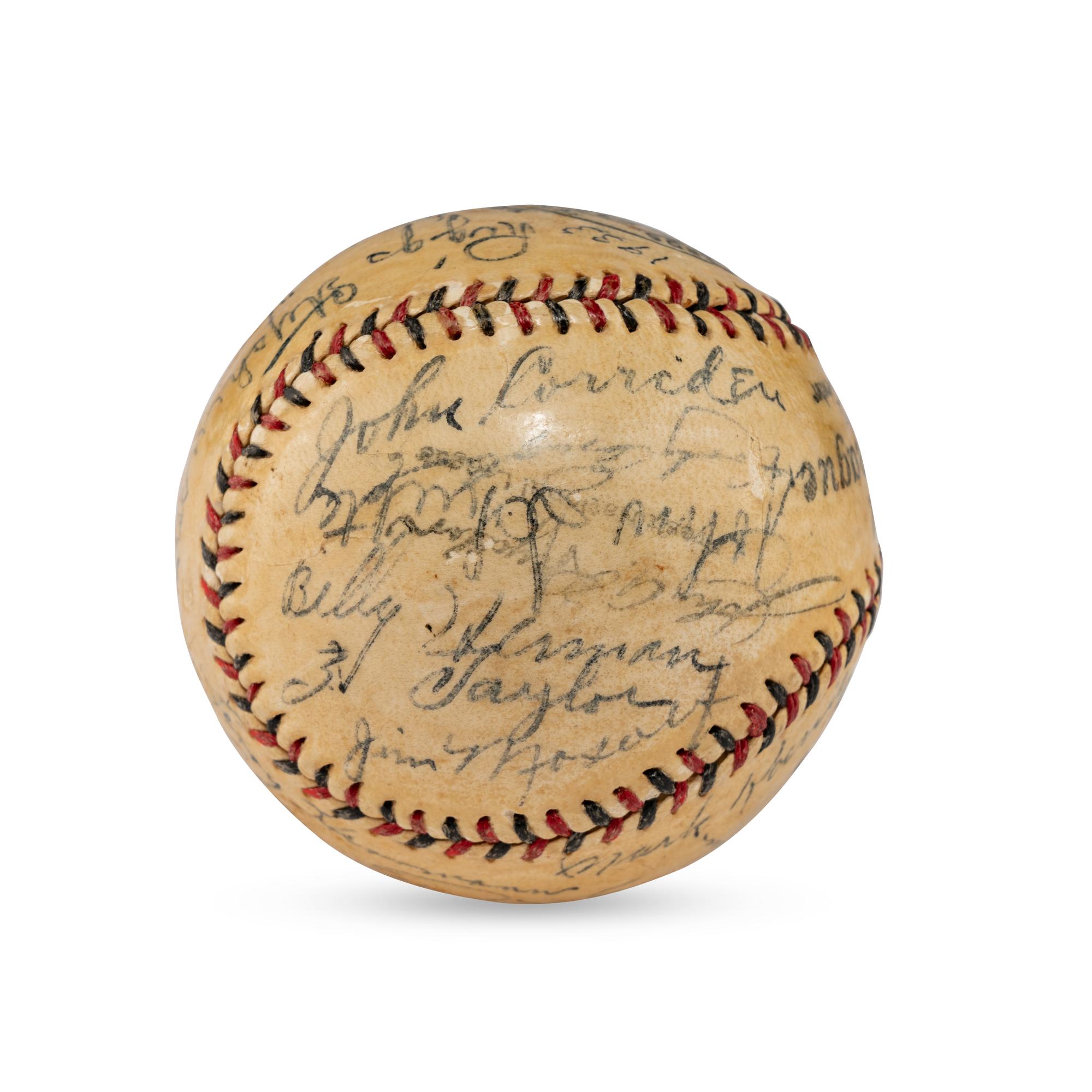 A 1933 Chicago Cubs Team Signed Autograph Baseball (JSA Letter of Authenticity),