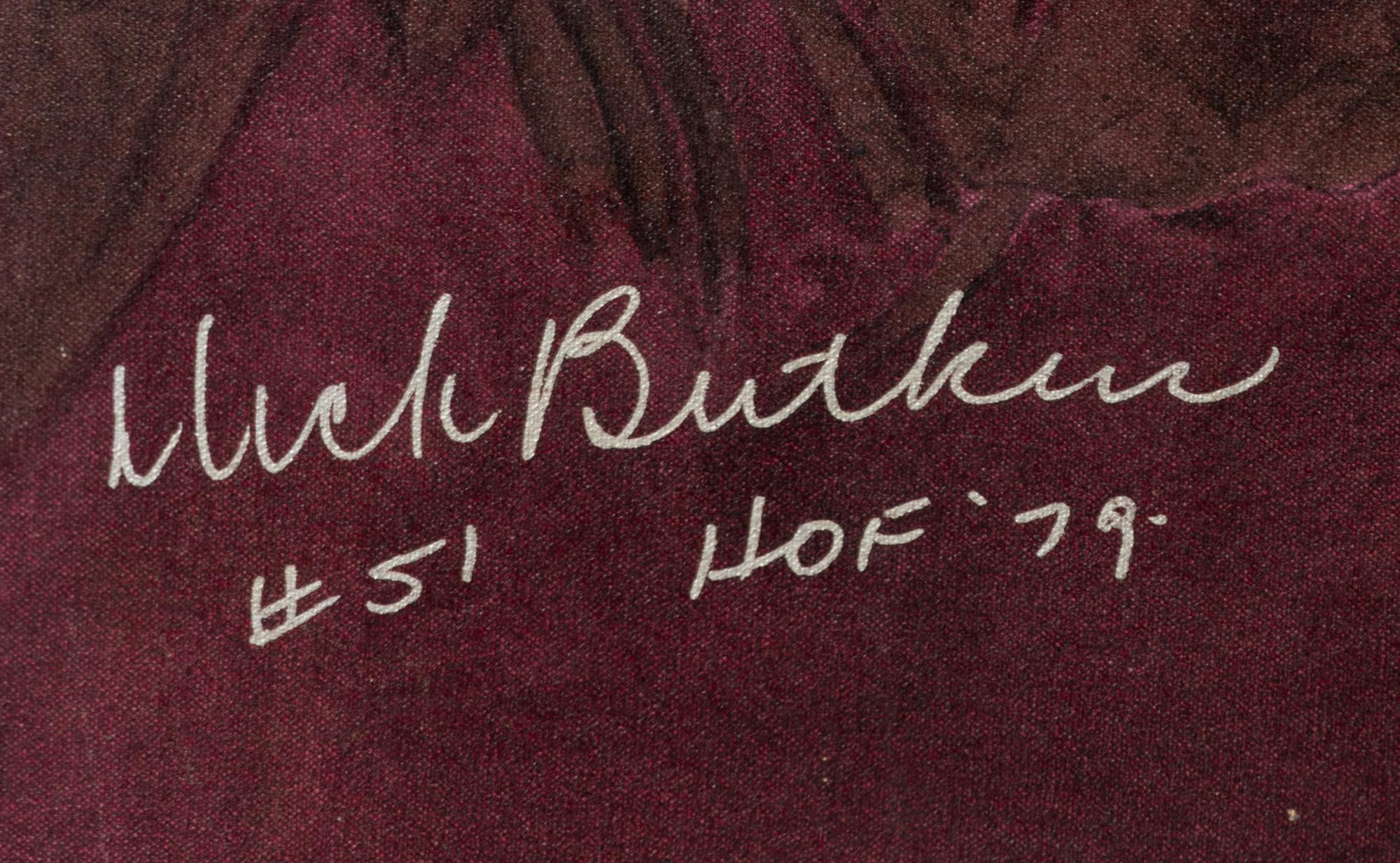 A Dick Butkus Signed Autograph Large Painting Formerly Displayed at Mike Ditka’s Restaurant
