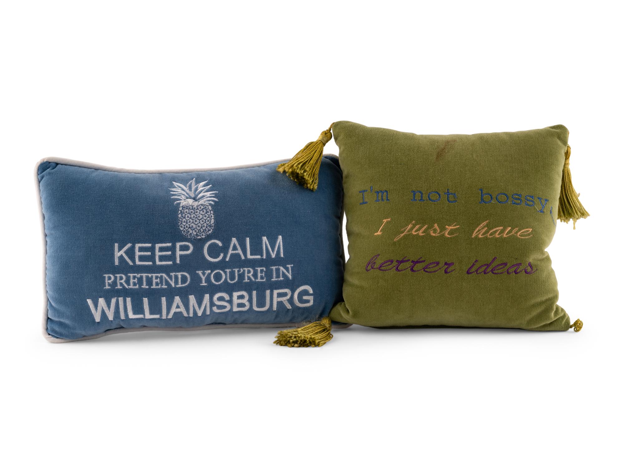 Two Embroidered Pillows