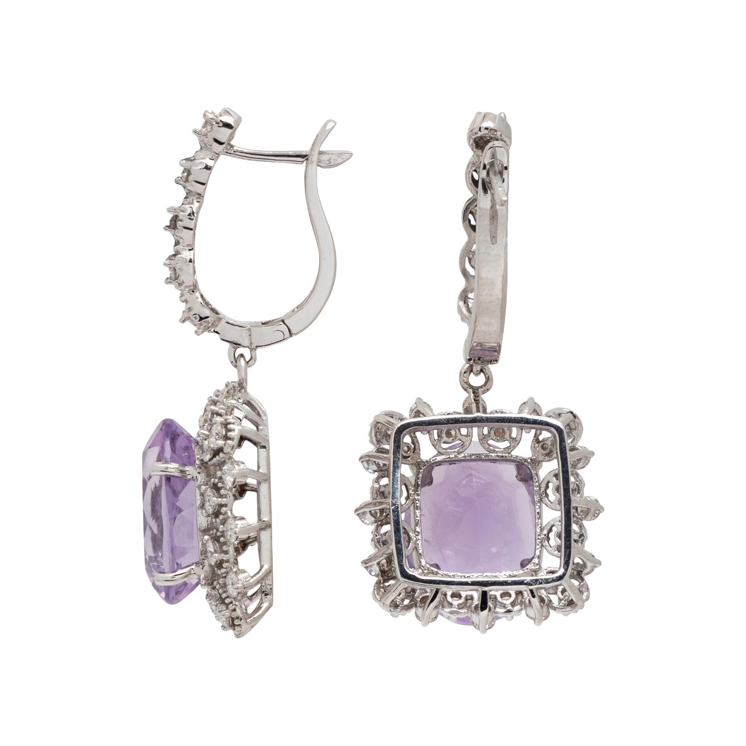 AMETHYST AND DIAMOND EARRINGS