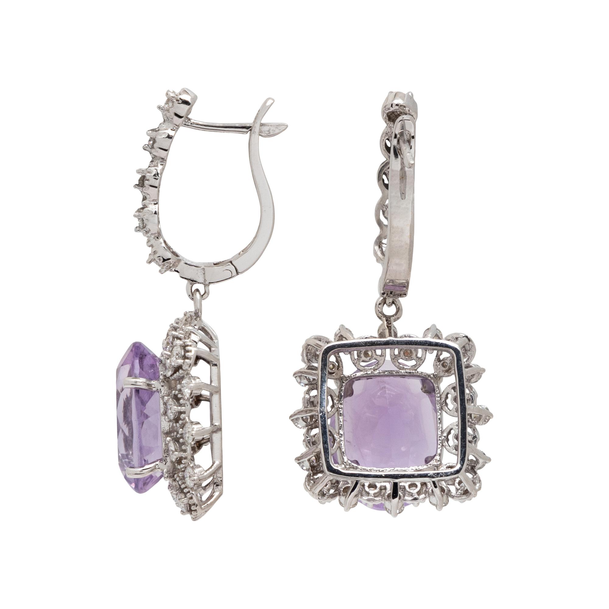 AMETHYST AND DIAMOND EARRINGS