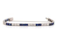 ART DECO, DIAMOND AND SYNTHETIC SAPPHIRE BRACELET