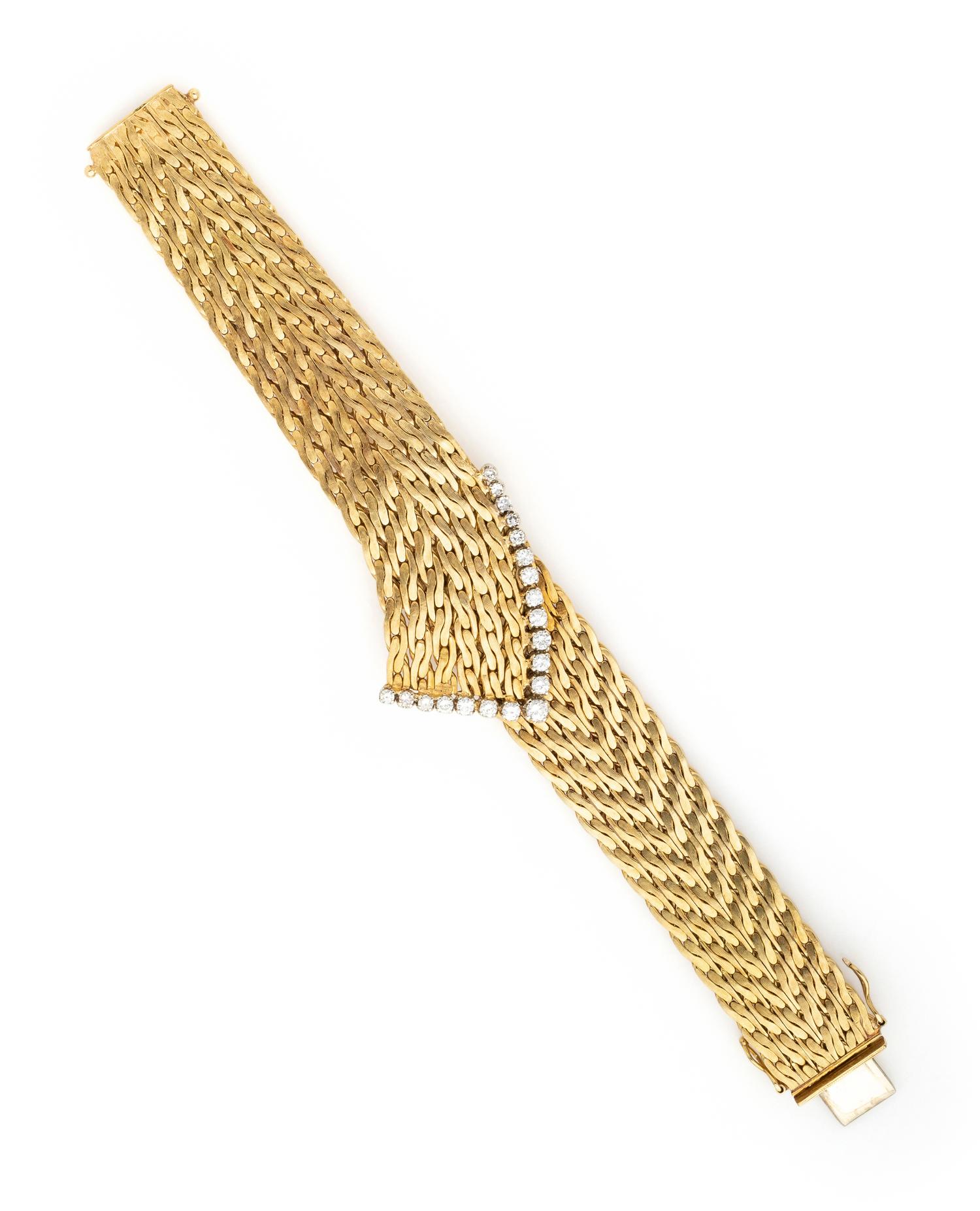 YELLOW GOLD AND DIAMOND BRACELET