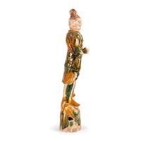 A Monumental Chinese Sancai Warrior Figure