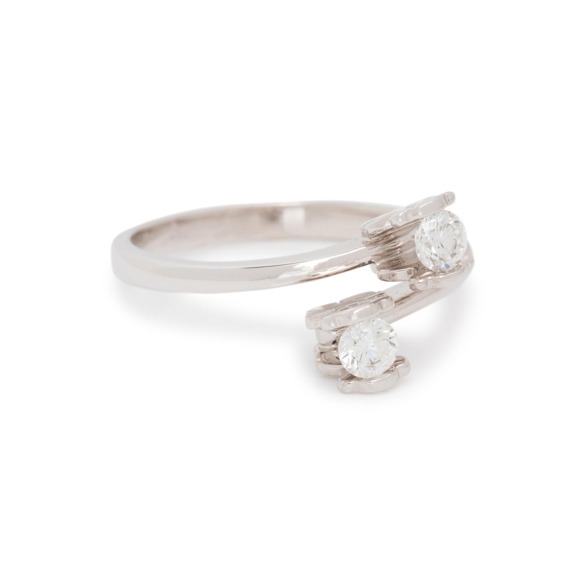 TOUS, WHITE GOLD AND DIAMOND BYPASS RING