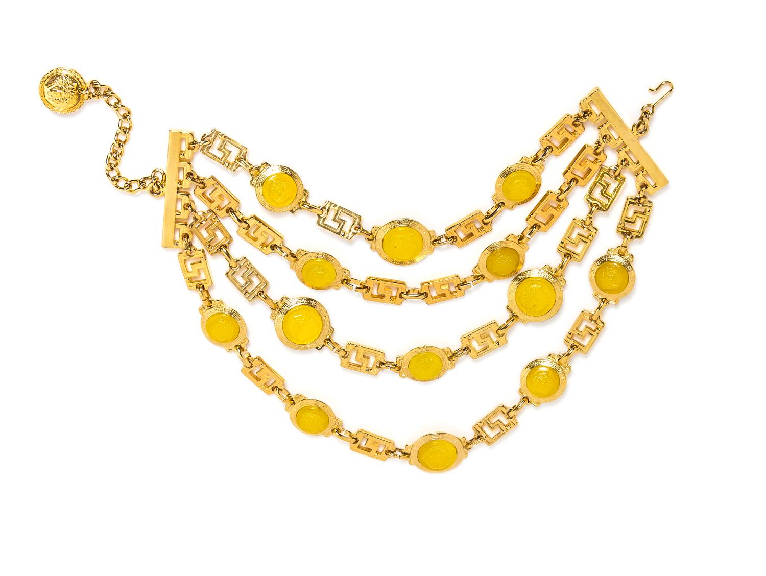 A Gianni Versace Four Strand Greco Link Choker, 12.5" - 16.5".