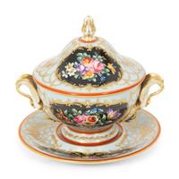 A Camille Le Tallec Porcelain Sauce Tureen and Underplate