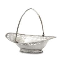 A George III Pierced Silver Lozenge-Form Sugar Basket