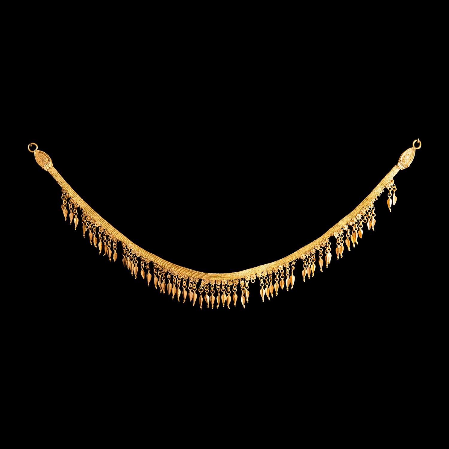 A Greek Gold Strap Necklace